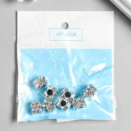 Bead for creativity Metal "Little Council" silver 1.1x0.9 cm-2