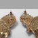 Earrings with “Party” rhinestones, 5 rows, red-white color in gold