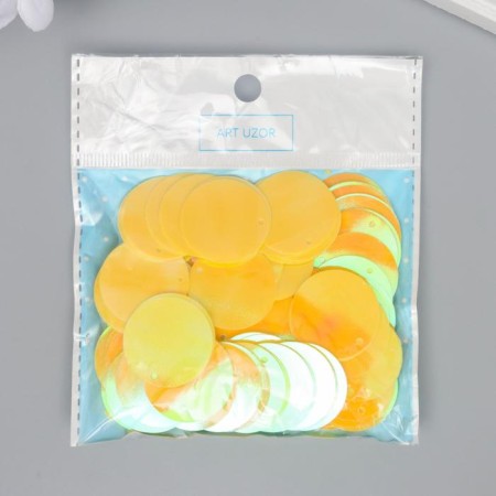 Sequins "circle" yellow set 30 g d = 2.5 cm-2