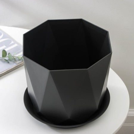 Pot for flowers with a prism palm, 4.7 liters, graphite color-5