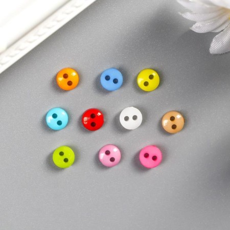 Buttons plastic for creativity 2 punctures "colored buttons" set of 100 pcs 0.6x0.6 cm-2