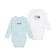 Body baby with a long sleeve "Peas", height 80 cm, white, blue, 2 pcs