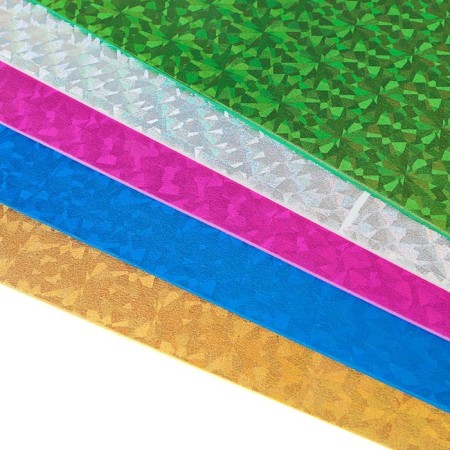 Foamiran holographic, A4, 2 mm set, Devente, 5 sheets x 5 colors-2