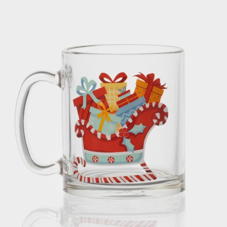 New Year's glass tea mug "Happy New Year", 320 ml, mix-7