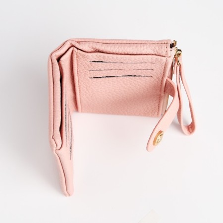 Women's wallet on the button, pink color-4