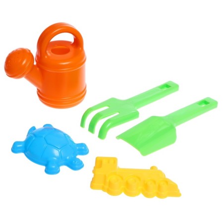 Sand set: shovel 20cm, rake, watering can, 2 mix-9