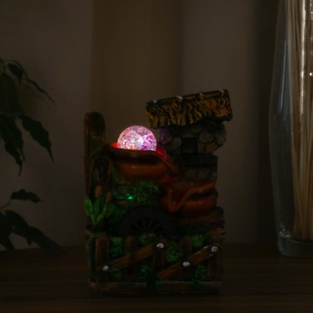 Fountain "Mill behind the fence" 15x17x19 cm (with backlight)-2