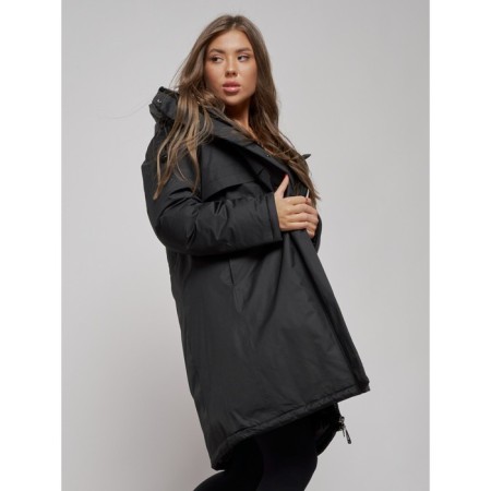 Coat insulated winter female, size 48, black color-14