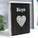 Keywood tree 6 hooks "Keys. Serde" gray with white 26x19x6 cm