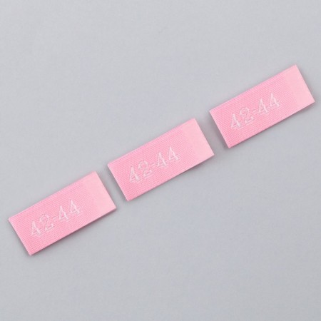 Textile strip "42-44", 5 x 1.1 cm, pink color-1