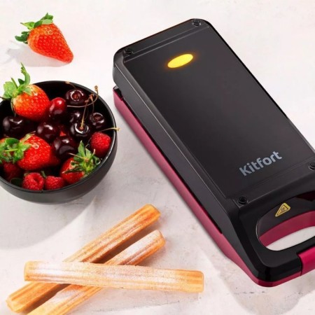 Electric waffle box KitFort KT-3669, 750 W, churros, black-red-2