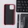 Luazon cover for the iPhone 11 Pro, with a compartment for cards, leatherette, red