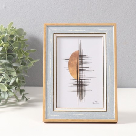 Photo frame plastic 10x15 cm "Antik" Blue with a white stripe 1.5x14x19 cm