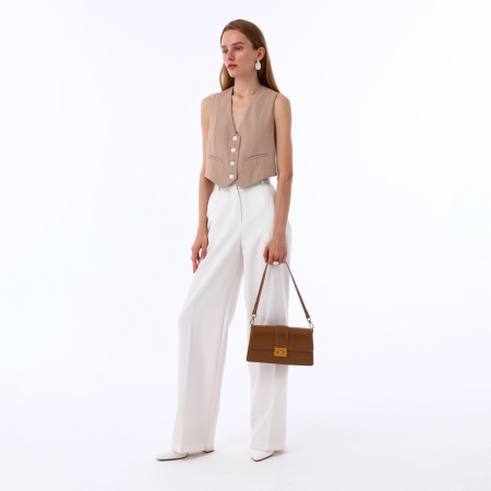 Female bag Textura, medium size, light brown color-11