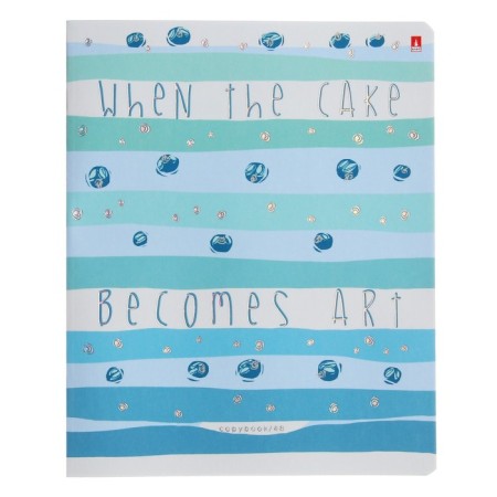 Notebook of 48 sheets in the cage "Berry Torte", covered cardboard, matte lamination Soft Touch, foil, mix-4