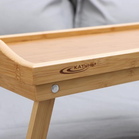 Breakfast table for breakfast with folding legs, 50 × 30 × 23 cm, bamboo-2