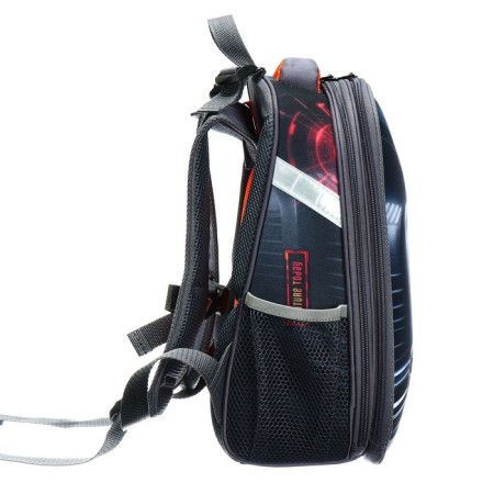 School backpack 38 x 30 x 16 cm, ergonomic back, stavia "car", gray-3