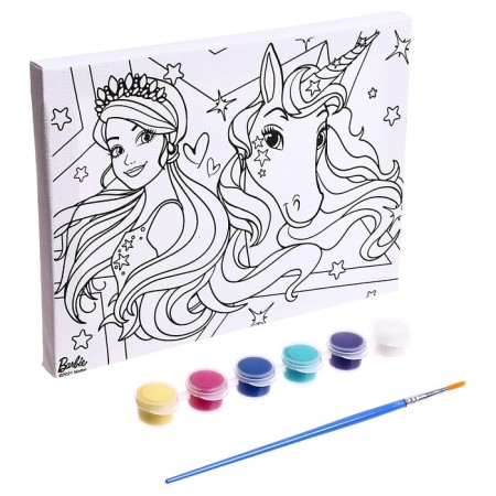 Set for Barbie children's creativity, painting canvas, 15 × 20 cm-1