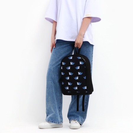School textile “Sharks”, 38x14x27 cm, black color Black-8