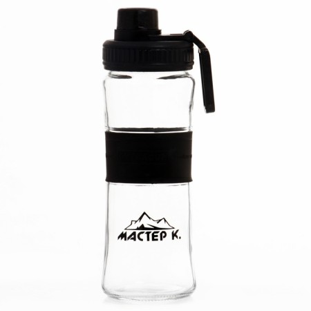 Water bottle, 500 ml, Master K, 22 x 7.3 cm, glass