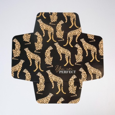 Gift folding box, packaging, Leopard, 25 x 25 x 10 cm-2
