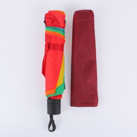 Mechanical “Rainbow” umbrella, Eponge, 4 additions, 10 spokes, r = 64 cm, multi -colored-8