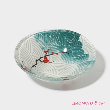 SUSHIC SUSHIC made of glass “Abstraction”, 3 objects: sauces 8 × 2 cm, 8 × 6 cm, stand 25 × 15 × 2 cm-5