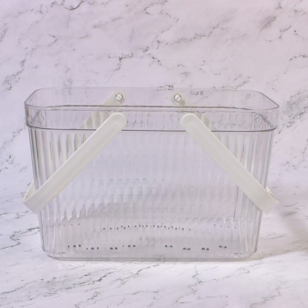 Organizer for storage, a basket with handles, 1 section, 27 × 17 × 16.5 cm, translucent color/mix-5