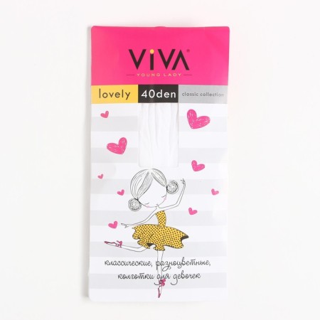 Pantyhose children's Lovely 40 den, white color, height 92-104 cm (2-4 years)