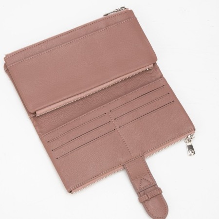 Women's wallet on magnet, pink color-4