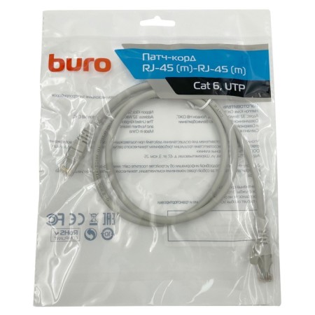 Buro UTP 4 pairs CAT6 CCA Molded 1m Gray RJ-45 (M) -RJ-45 (M)
