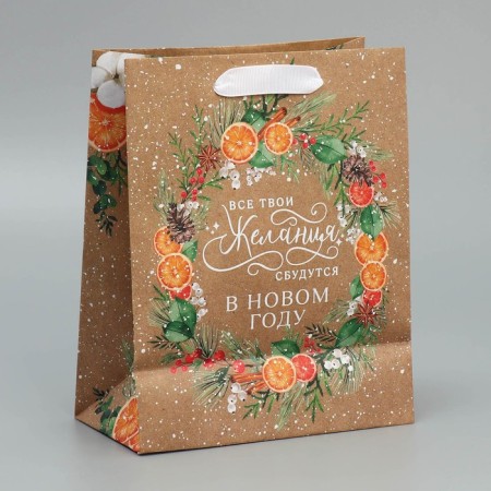 Craft vertical “New Year wreath”, MS 18 x 23 x 10 cm, New Year-3