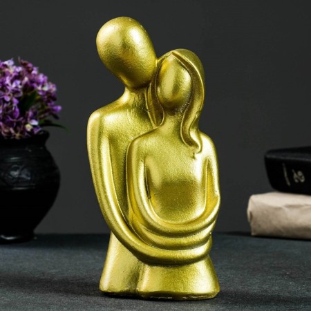Figure "In love pair" Golden 20cm-3