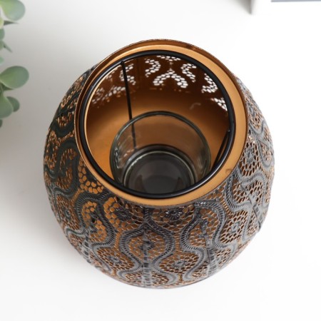 Summary Metal for 1 candle "Arab night" Black with gold 22x15.5x15.5 cm-3