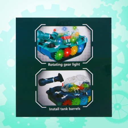 Tank "gears", light and sound effects, works from batteries-5