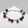 Babenets bracelet on a chain, the color is red-green in silver