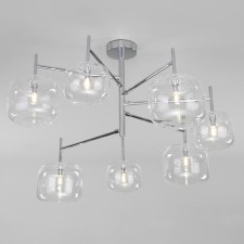 Ceiling chandelier with glass ceiling jar, 3W, G4, 76x76x50 cm
