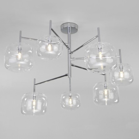 Ceiling chandelier with glass ceiling jar, 3W, G4, 76x76x50 cm