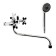 ACCOONA A7182F bath mixer, two -wound, with shower, silumin, black/chrome