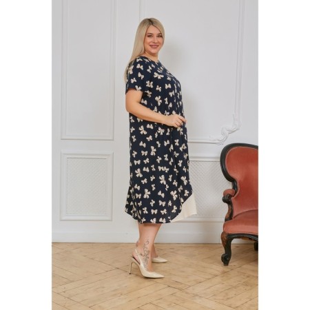 Women's dress, size 56, dark blue color-3