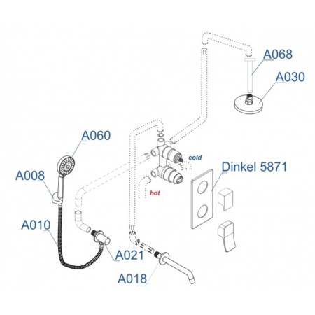 The shower system wasserkraft a175868, built -in, tropical shower, shower, chromium-2