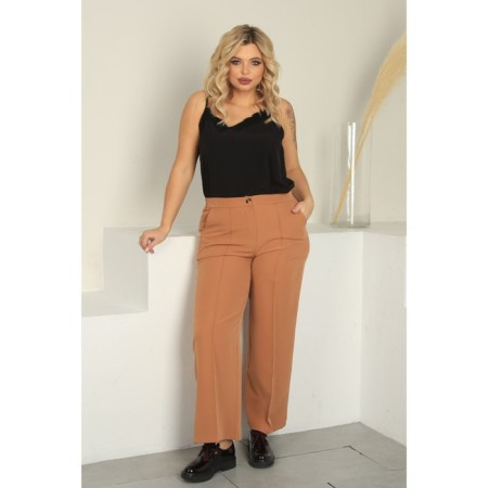 Female trousers, size 46, brown color-1