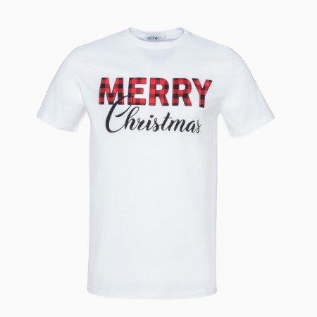 Men's T -shirt KAFTAN "Merry Christmas" R.56, White-4