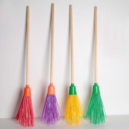 Polypropylene broom "Baby", with a cuttings, small, 95 cm, color mix