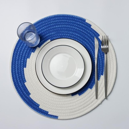 Serving napkin on the table "Hypnosis", d = 38 cm, the color of the blue-white