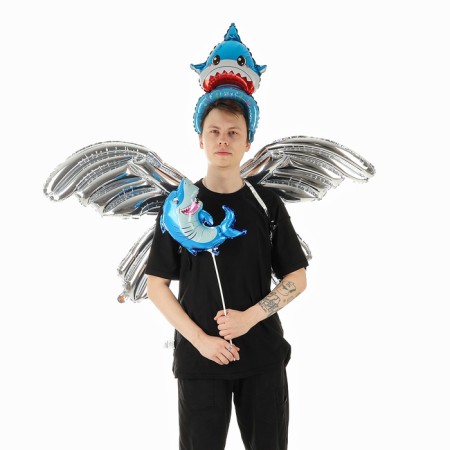 Set of foil balls "Carnival set. Shark ", 3 pcs.-1