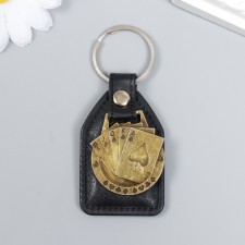 Брелок кожзам, металл "Карты" 6,8х4 см