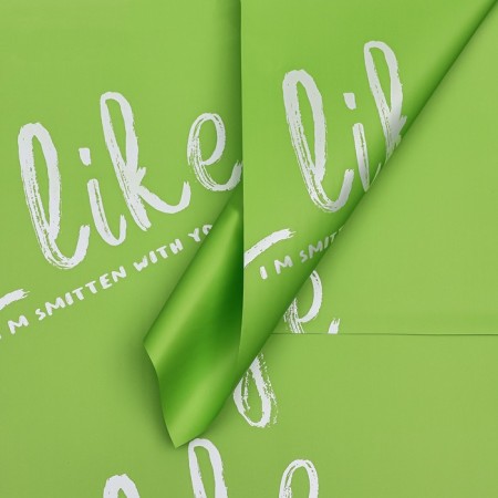 Flower film matte, "I like you", 57x57cm, green mint, 65 μm