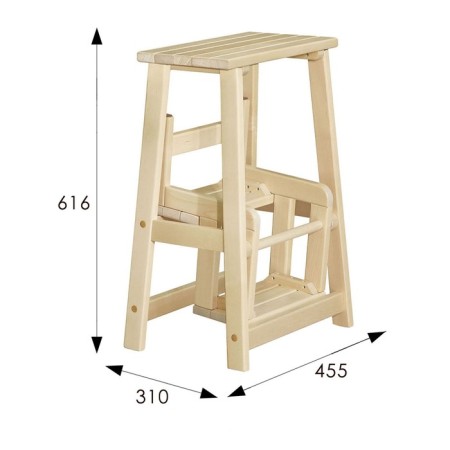 Stool- ladder, 455x310x616, varnish-1