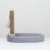 A bed with a cloth "Pijon", oval, 55 x 36 x 47cm, fluffy fur, jute, gray